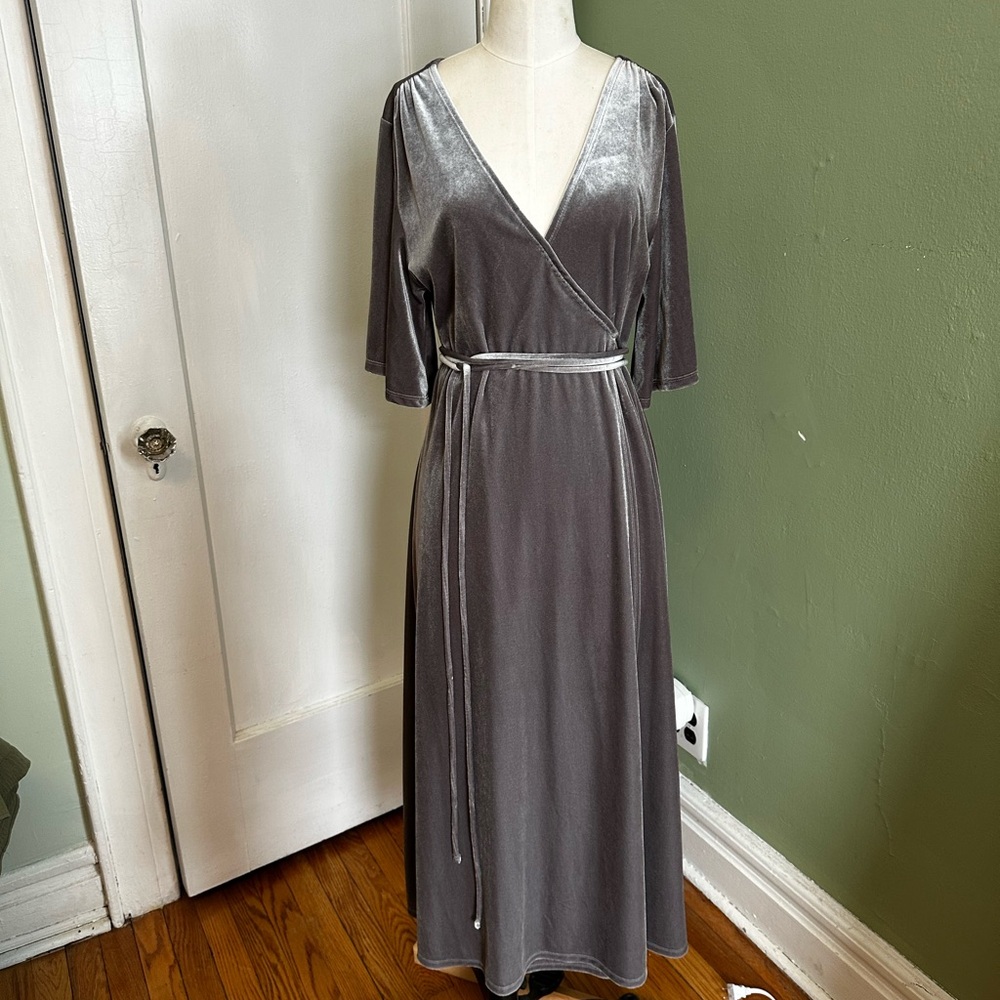 Zara Silver Maxi Wrap Dress